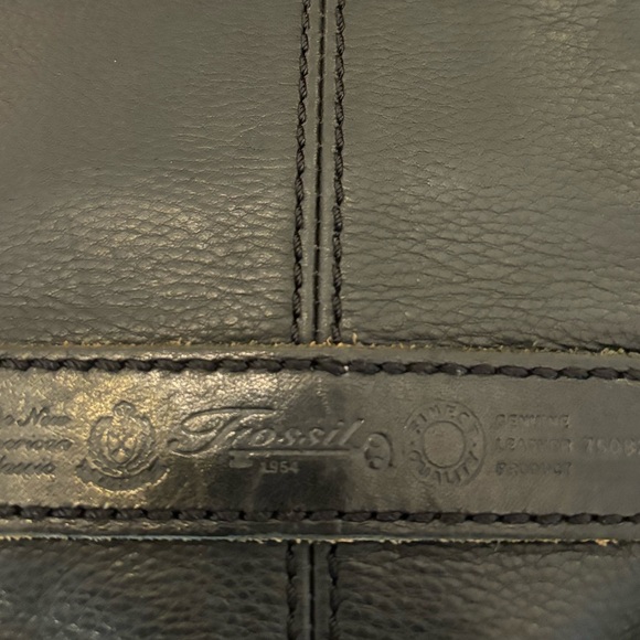 Fossil Black Leather Handbag Purse - Picture 6 of 8